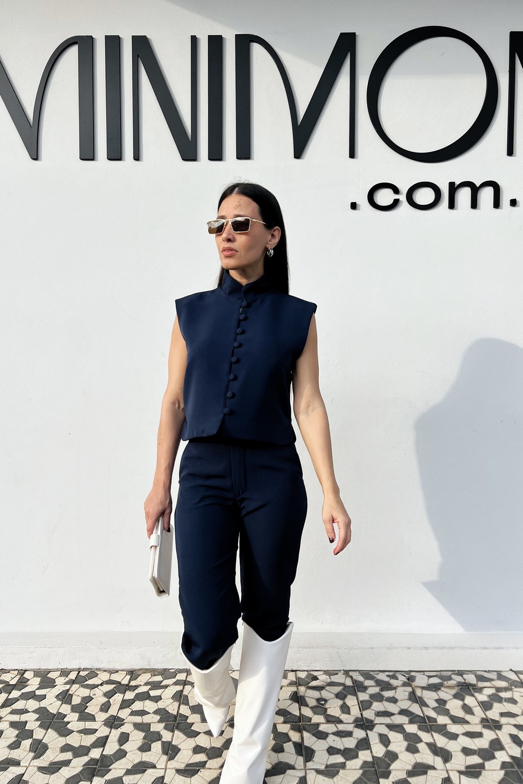 Calça Alfaiataria Azul Marinho Isadora - MiniMoni