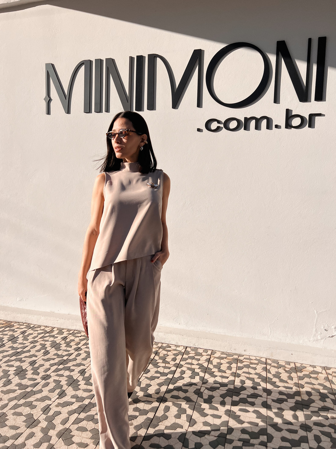 Calça Alfaiataria Areia Valentina - MiniMoni Calça Alfaiataria Areia Valentina - MiniMoni