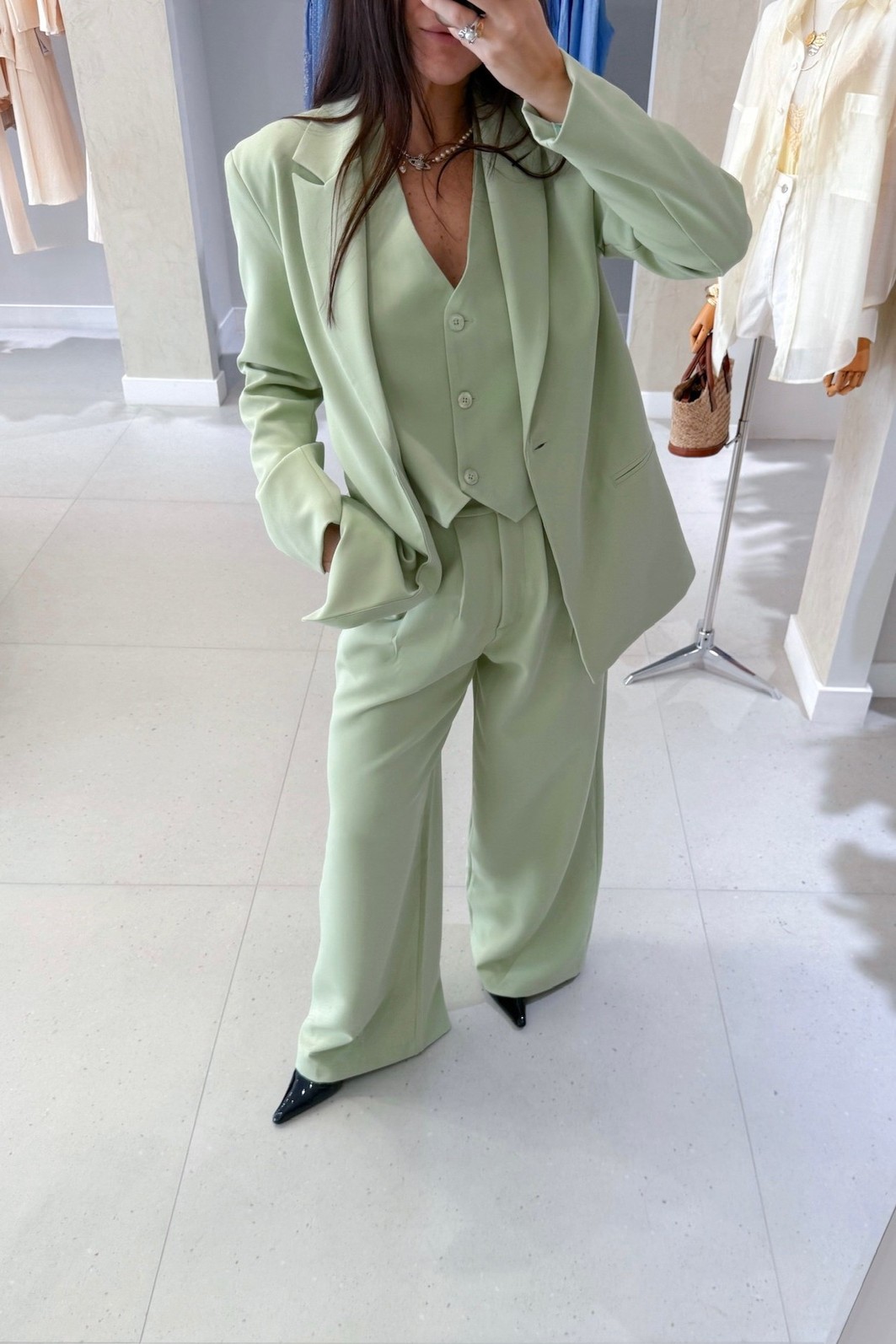 Calça Pantalona Alfaiataria Julieta - MiniMoni Calça Pantalona Alfaiataria Julieta - MiniMoni