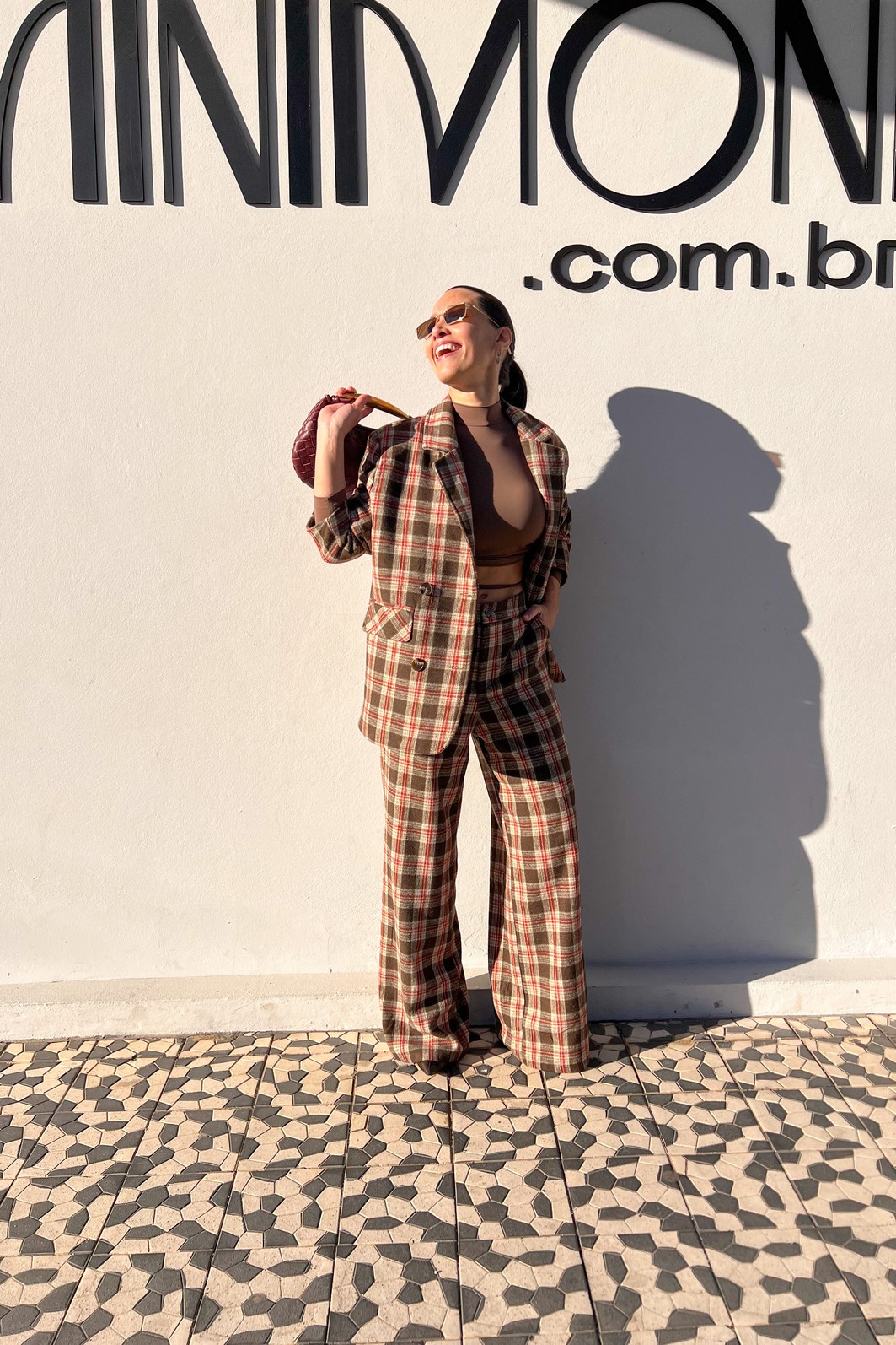 Blazer xadrex Cacau Charlene - MiniMoni Blazer xadrex Cacau Charlene - MiniMoni