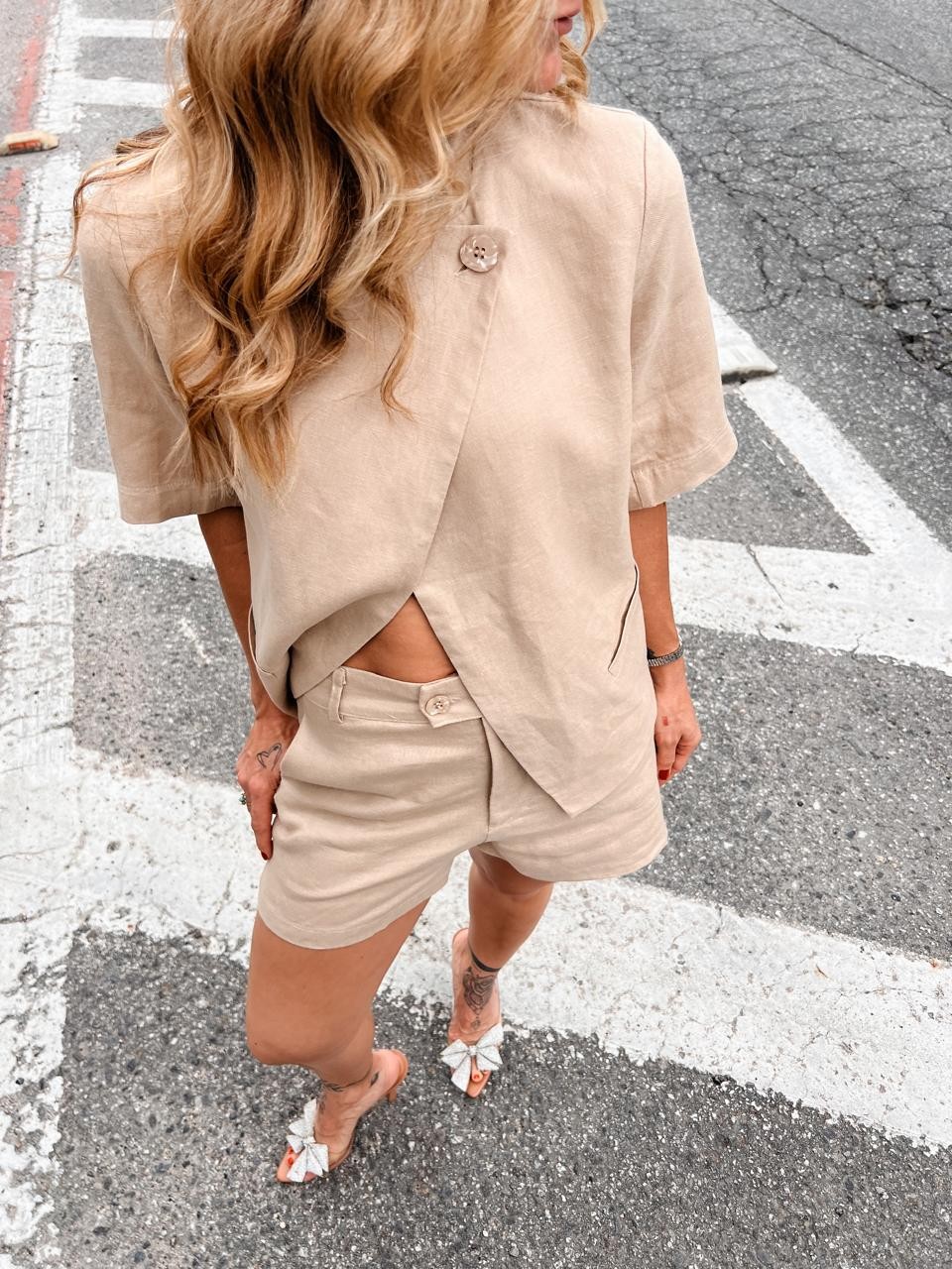 Blazer  Linho  Amarula  Eleanor  - MiniMoni