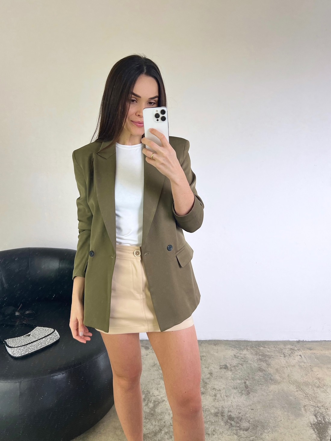 Shorts Saia Bege Margarida - Mini Moni