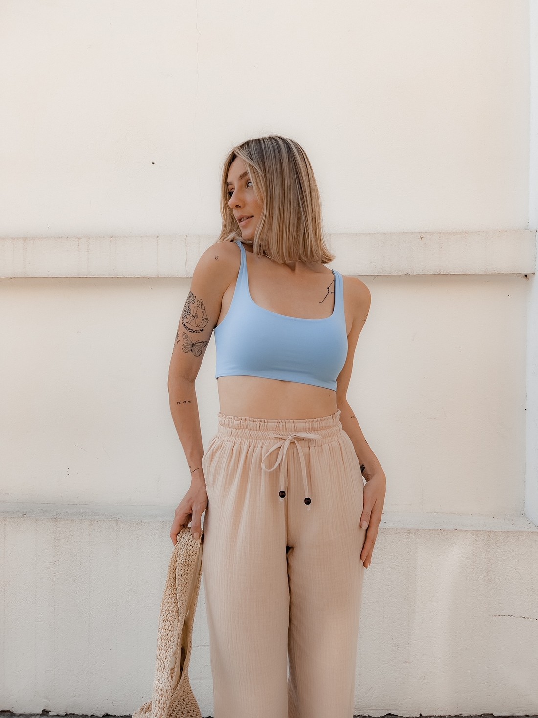 Top Com Alça Fina Feminino Azul Abigail - Mini Moni