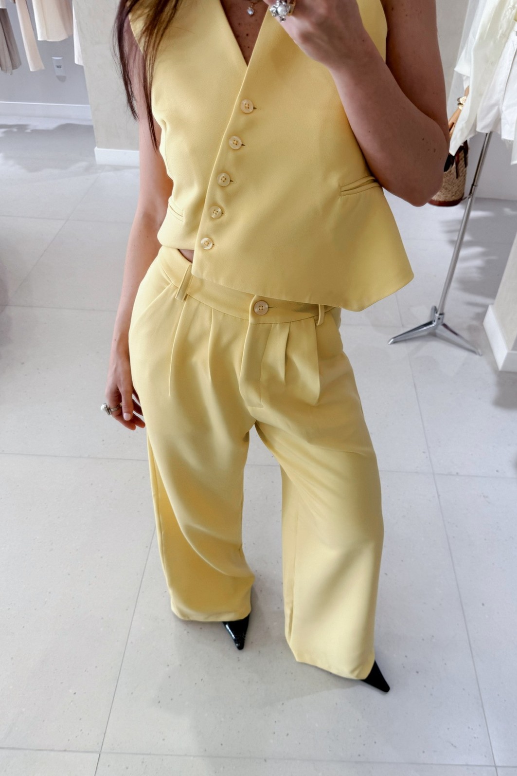 Calça Pantalona Alfaiataria Julieta - MiniMoni Calça Pantalona Alfaiataria Julieta - MiniMoni