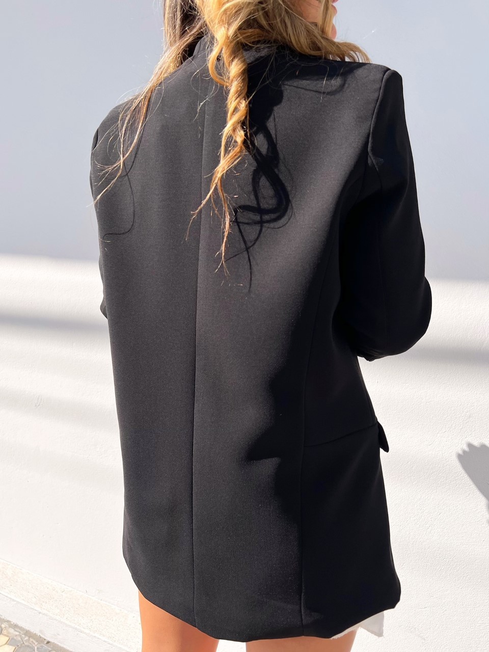 Blazer Alfaiataria Forrado Lilian Manga 7/8 Preto Blazer Alfaiataria Forrado Lilian Manga 7/8 Preto