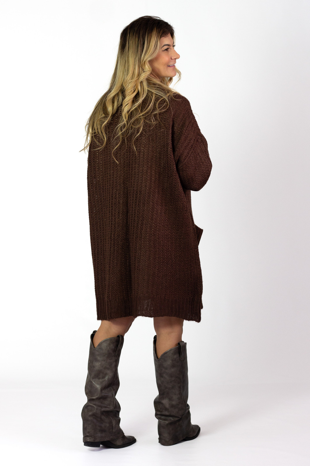 Maxi Casaco de Lã Marrom Chocolate Vintage - Mini Moni