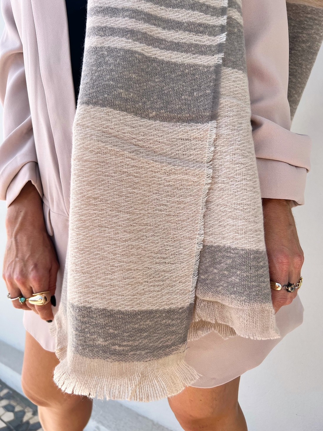 Cachecol Listra Cinza Cachecol Listra Cinza