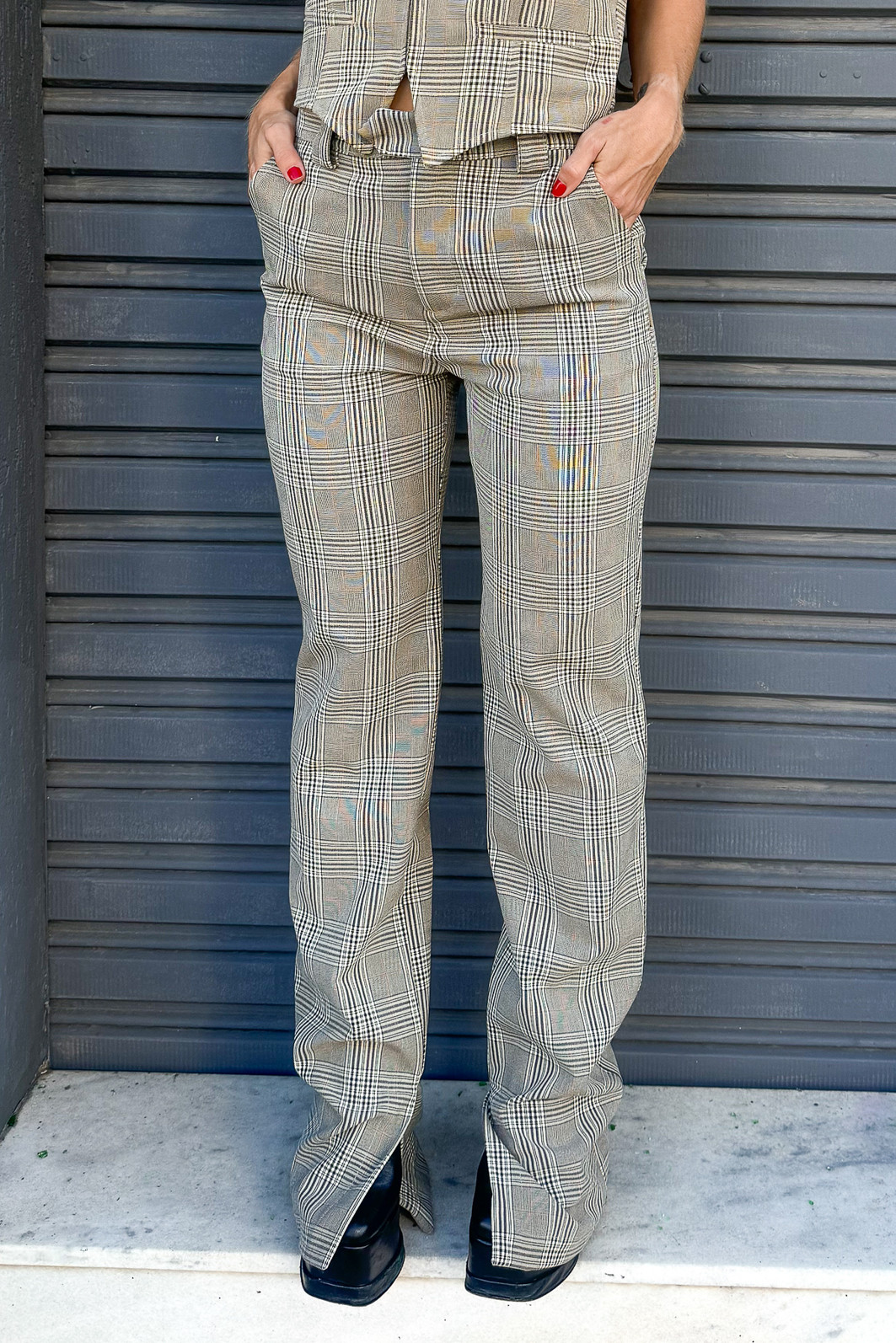 Calça de Alfaiataria Xadrez Fiorella - Mini Moni