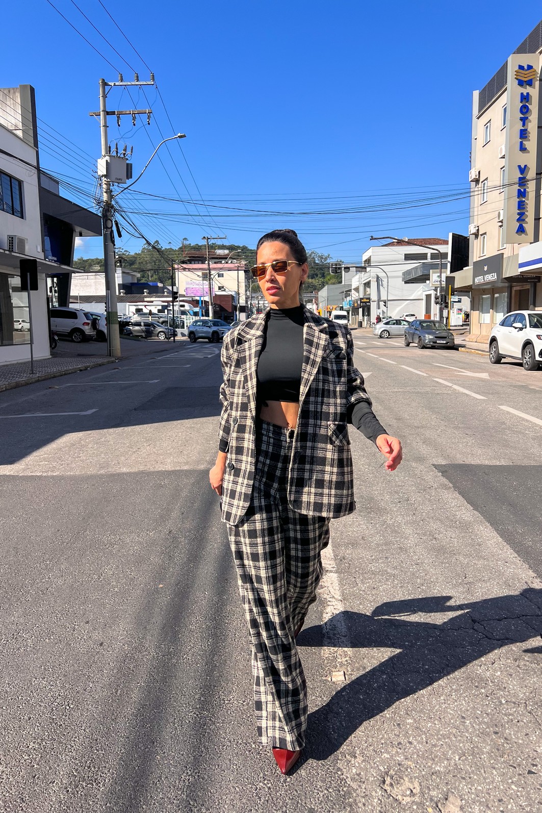 Blazer xadrex Preta Charlene - MiniMoni Blazer xadrex Preta Charlene - MiniMoni