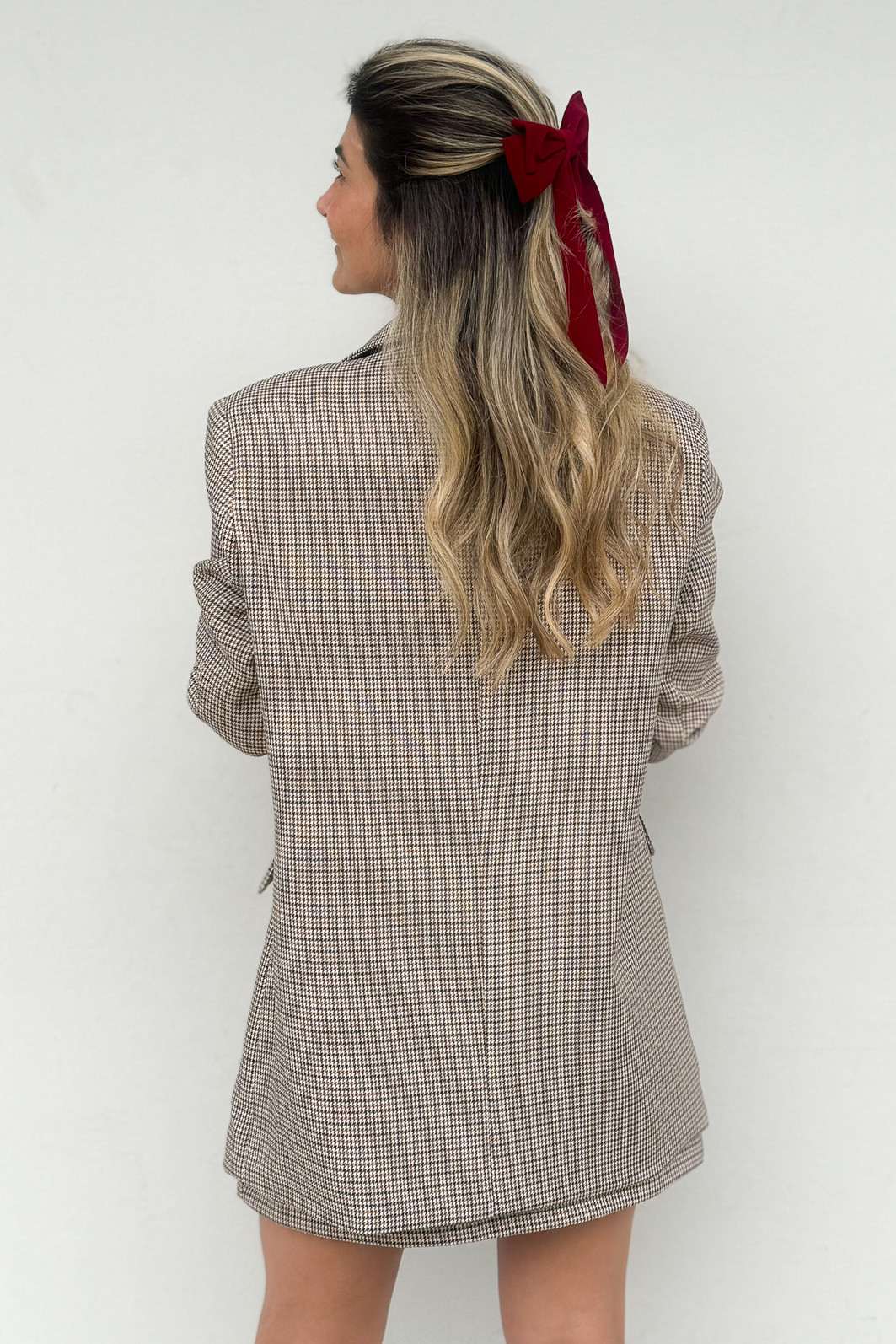 Maxi Blazer de Alfaiataria Forrado Pandora Cinza - Mini Moni