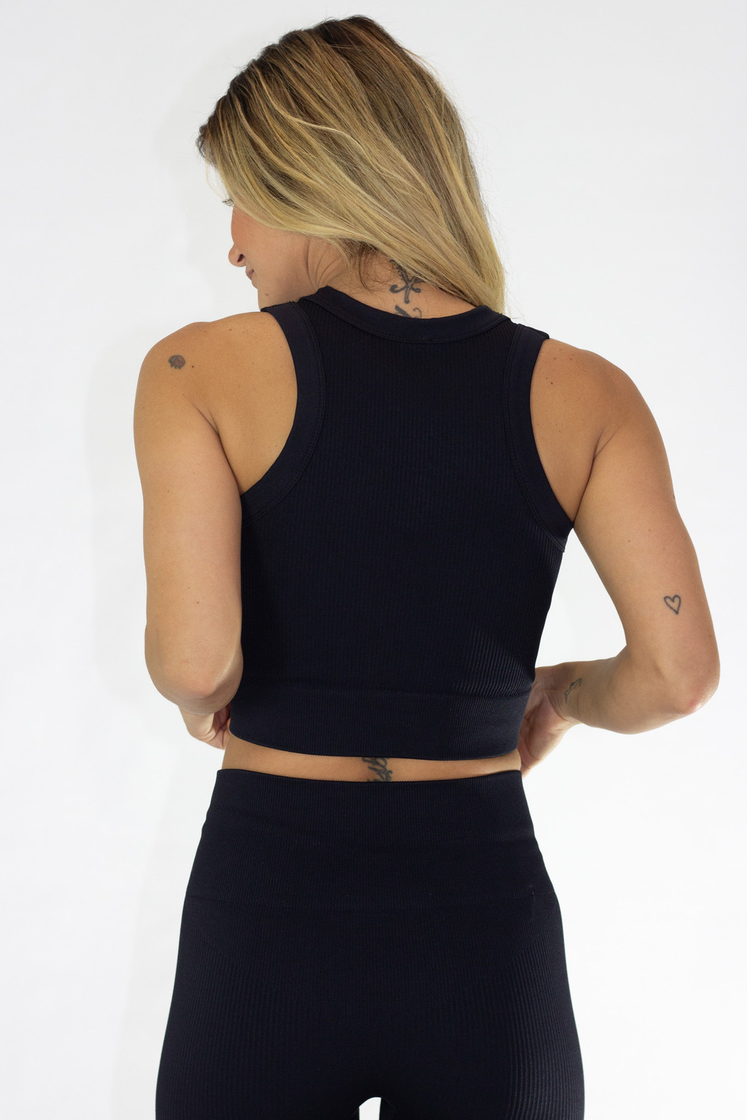 Conjunto Cropped e Calça Fit Preto Isadora - Mini Moni Conjunto Cropped e Calça Fit Preto Isadora - Mini Moni