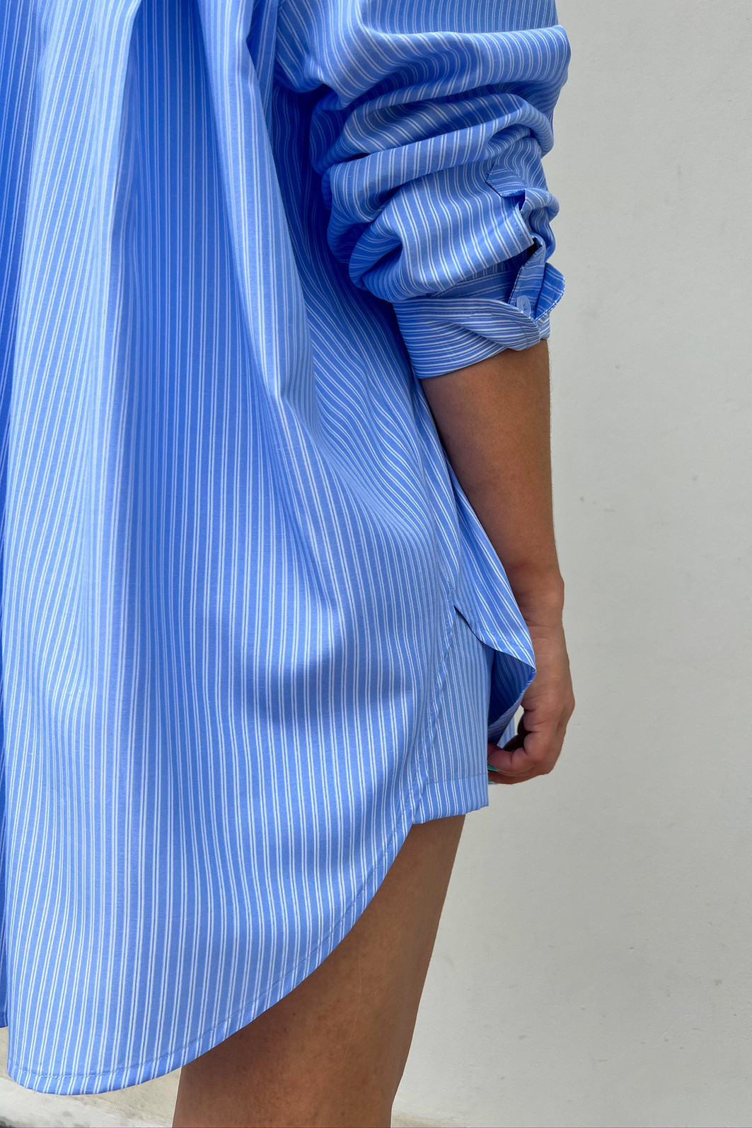 Maxi Camisa de Alfaiataria com Listras Santorini - Mini Moni