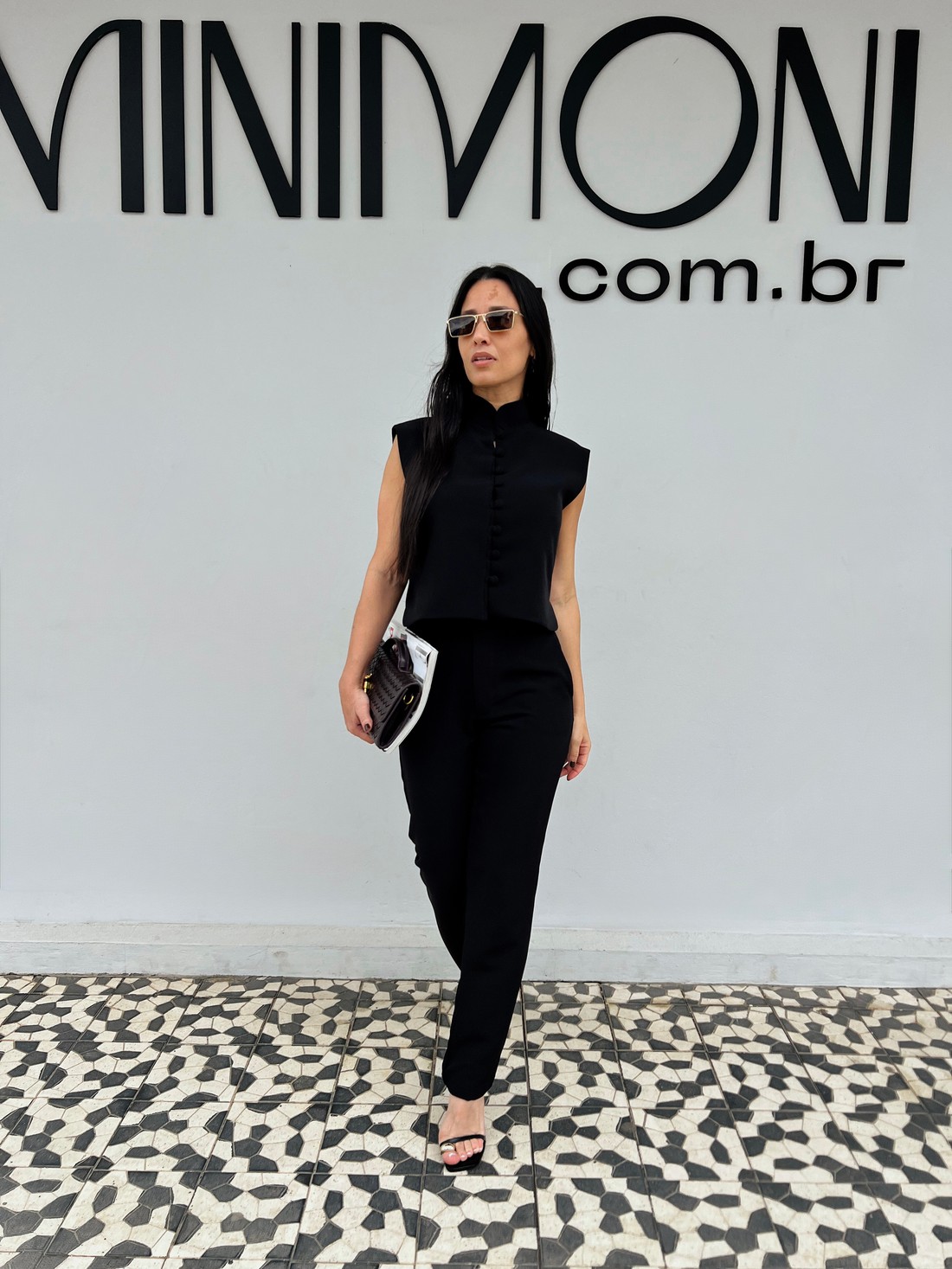 Calça Alfaiataria Preta Isadora - MiniMoni