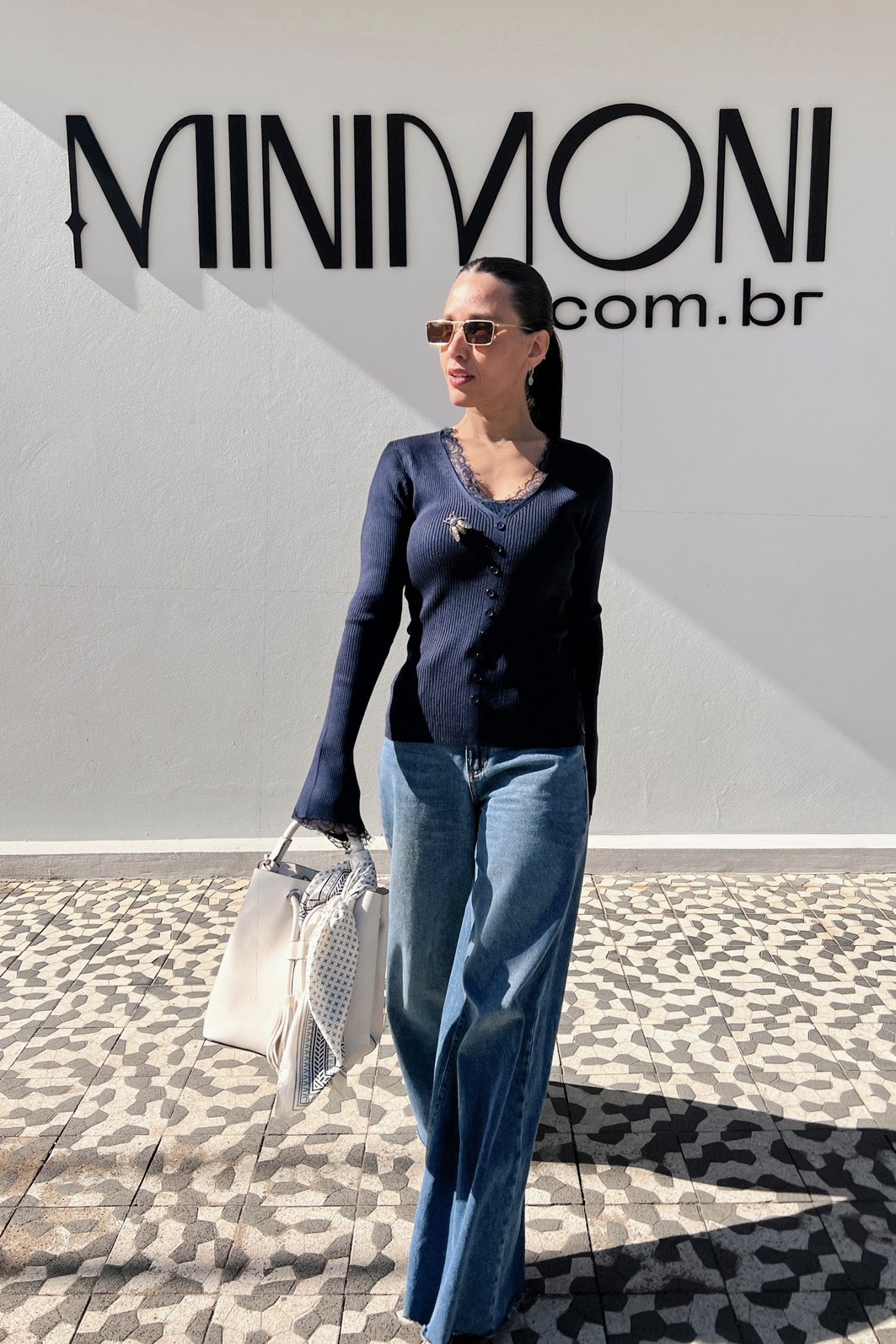 Blusa Azul Marinho   Lã Eleonora- MiniMoni