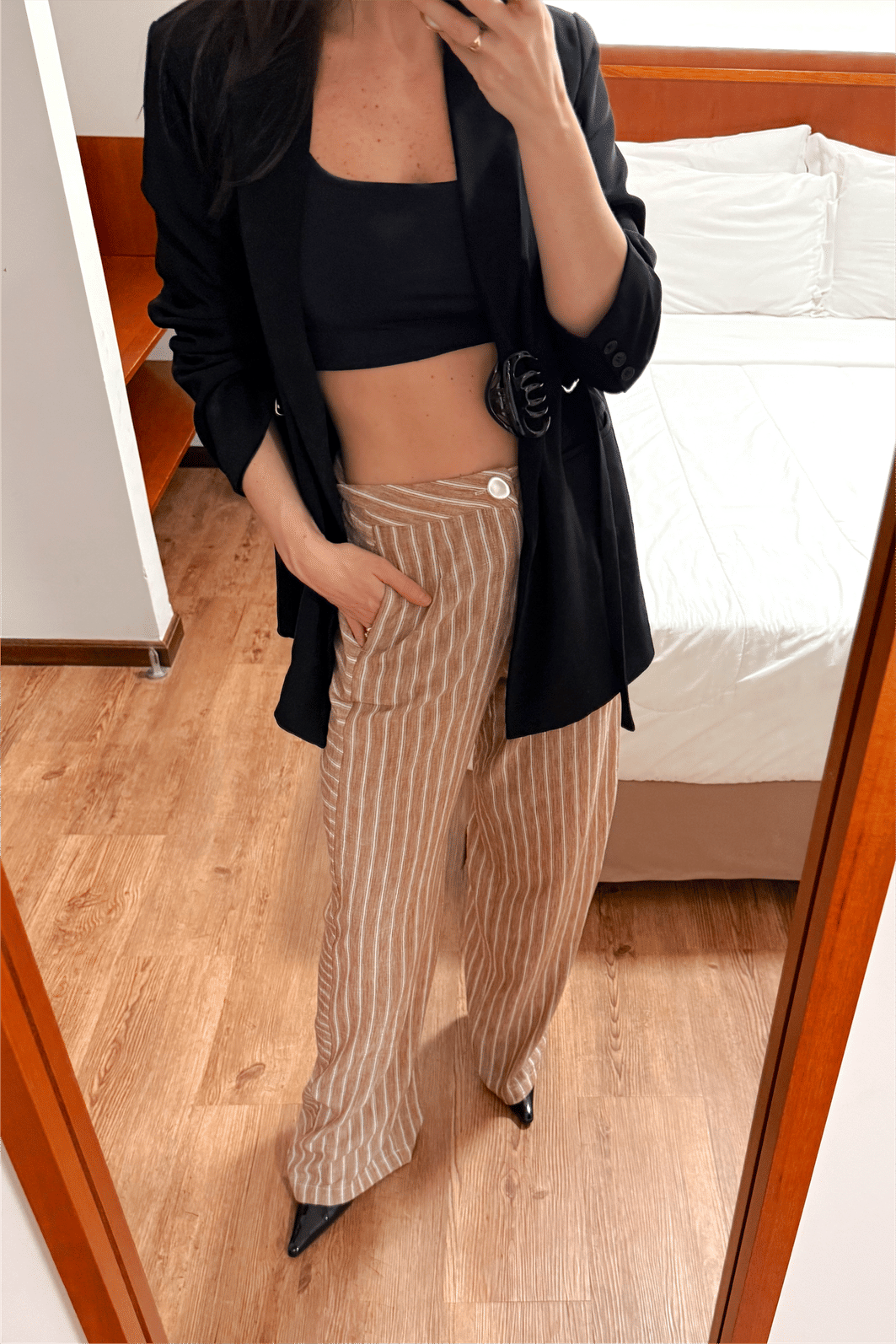 Calça Alfaiataria de Listras Abby - MiniMoni