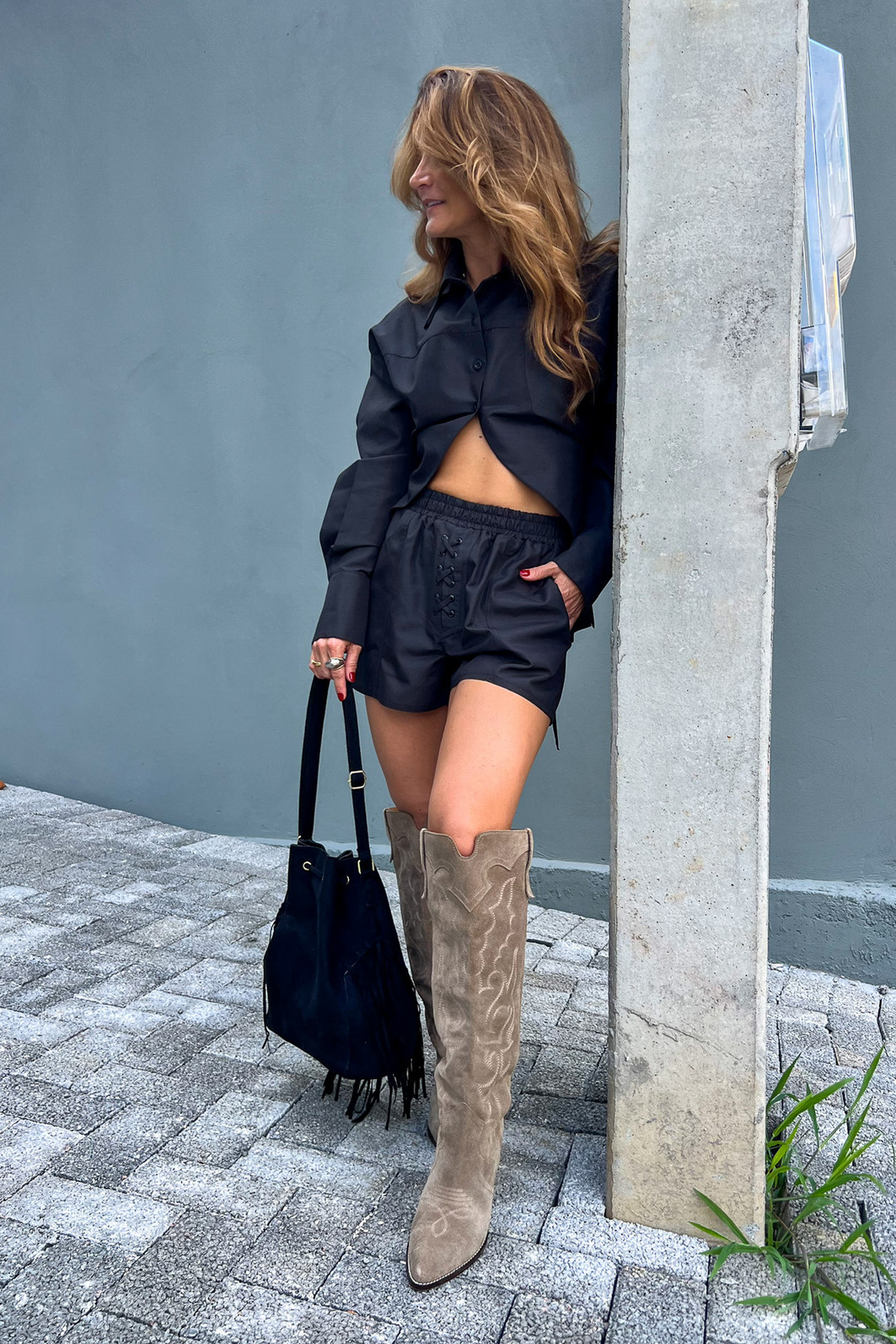 Camisa Preta Lorena - Mini Moni Camisa Preta Lorena - Mini Moni