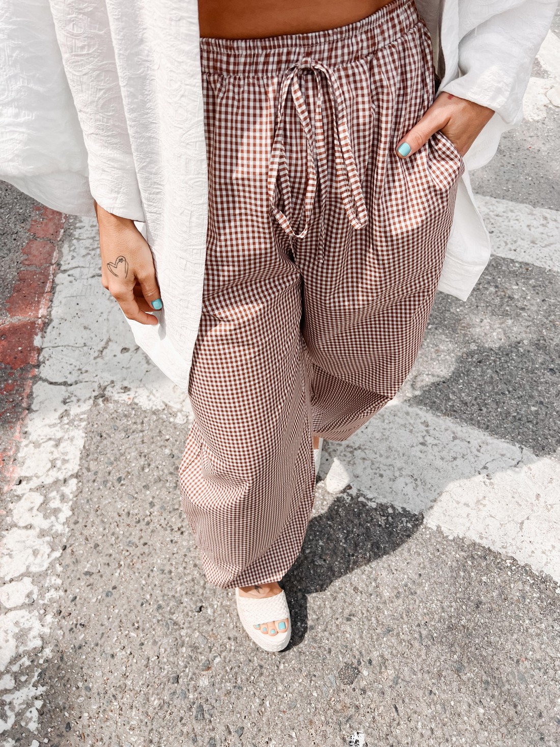 Calça Alladin Cacau Vichy - MiniMoni Calça Alladin Cacau Vichy - MiniMoni