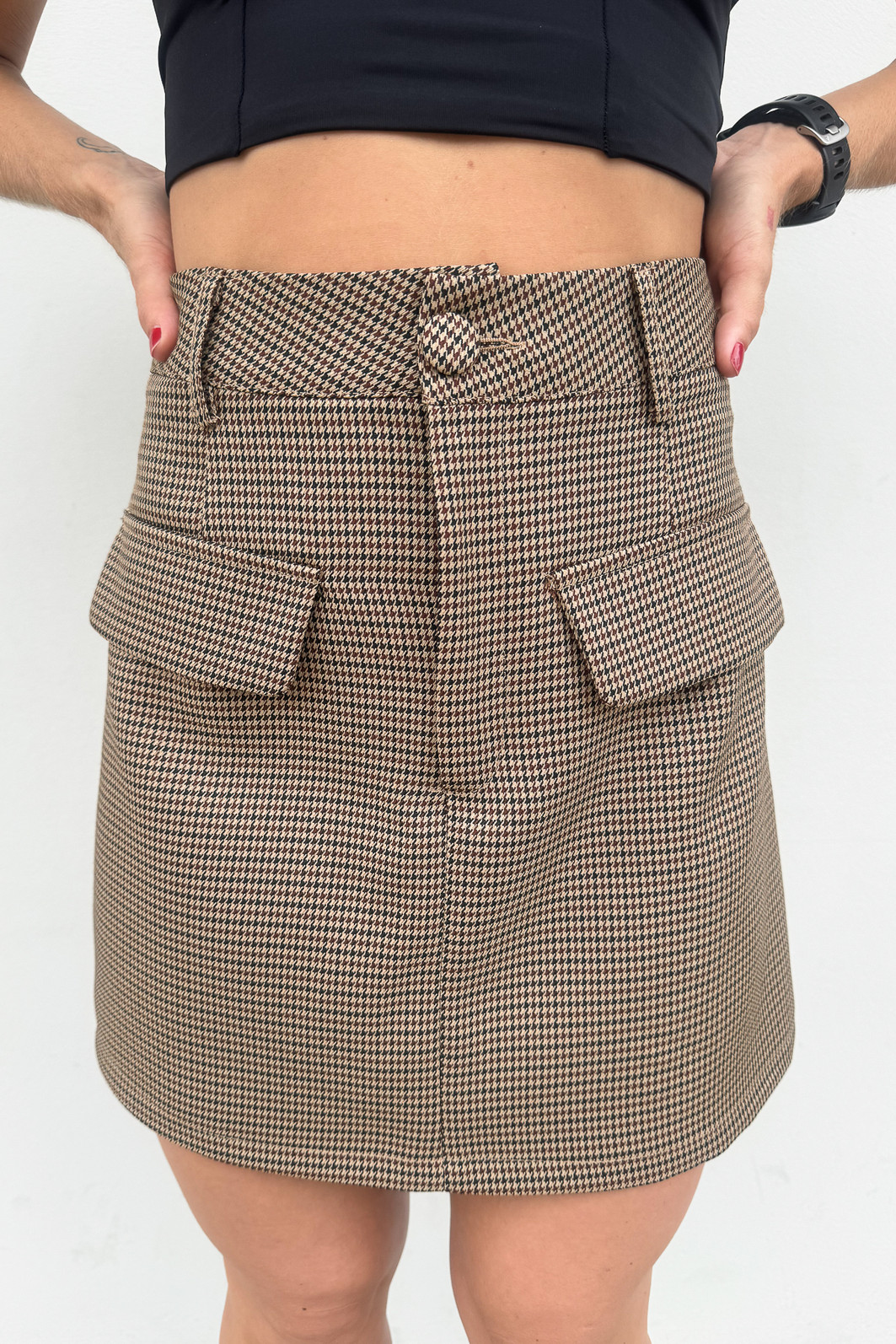 Shorts Saia de Alfaiataria Forrado Pandora Carvalho - Mini Moni