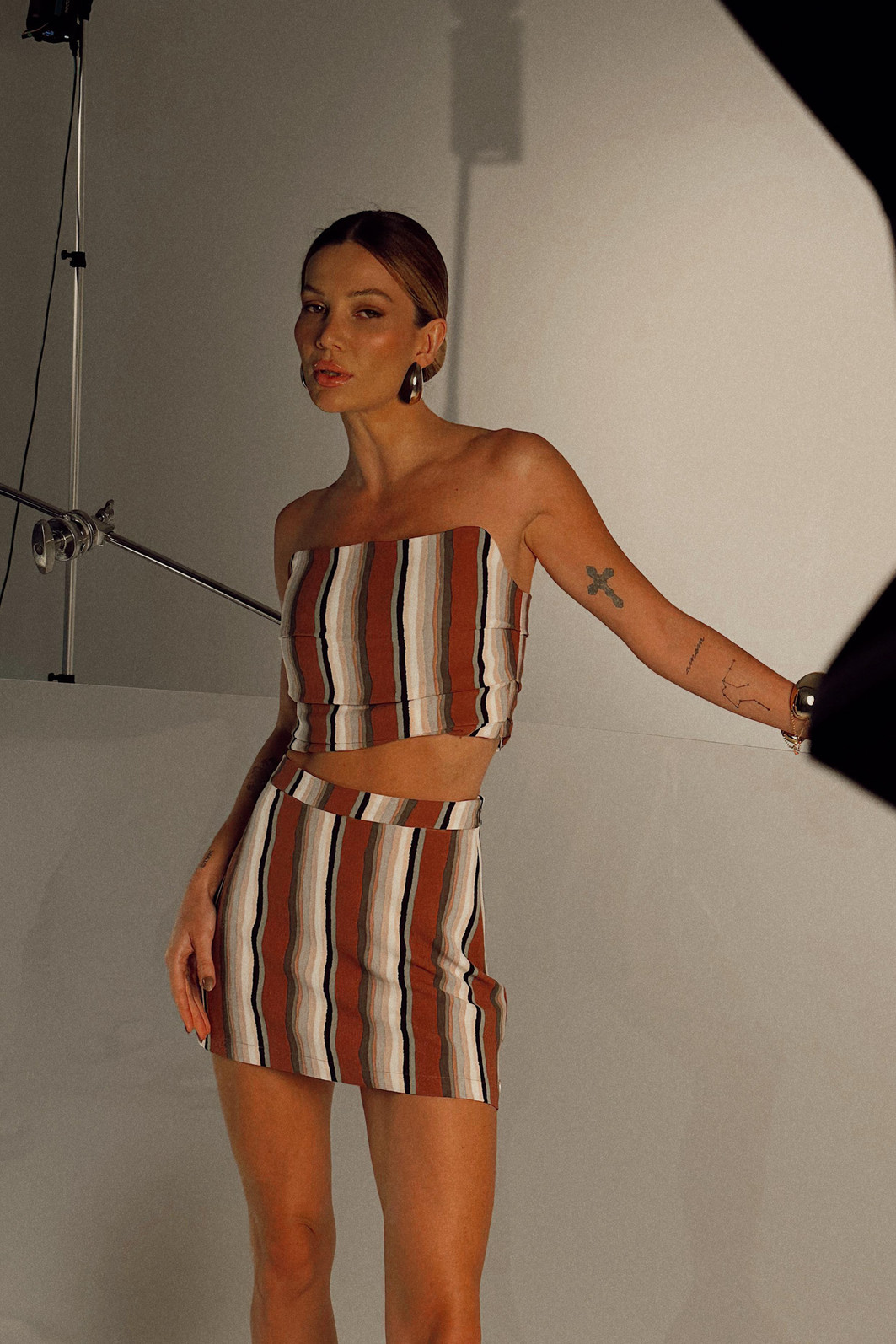 Corset Cropped Nathi Padronagem Listras