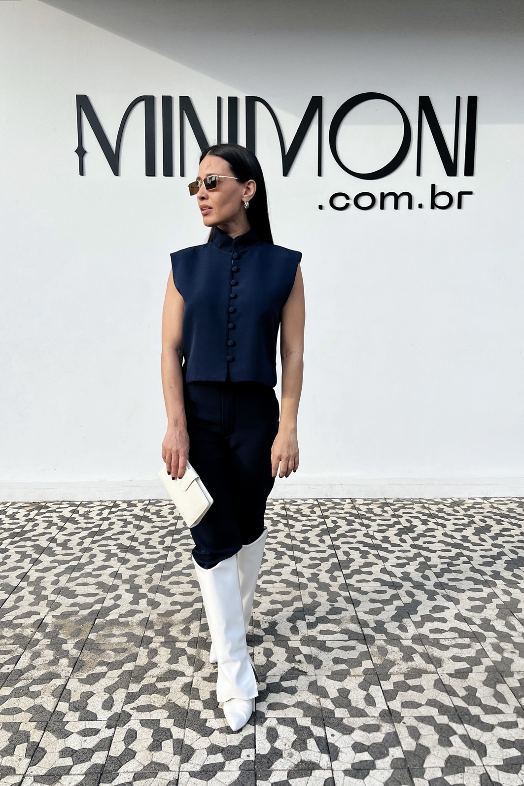 Calça Alfaiataria Azul Marinho Isadora - MiniMoni