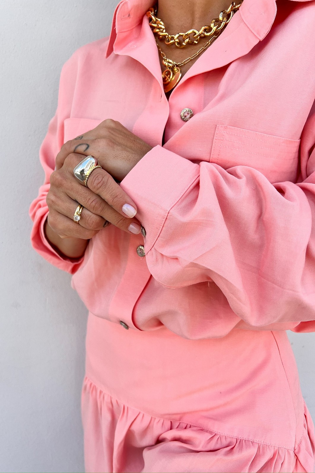 Maxi Camisa Goiaba Carlotta - MiniMoni Maxi Camisa Goiaba Carlotta - MiniMoni