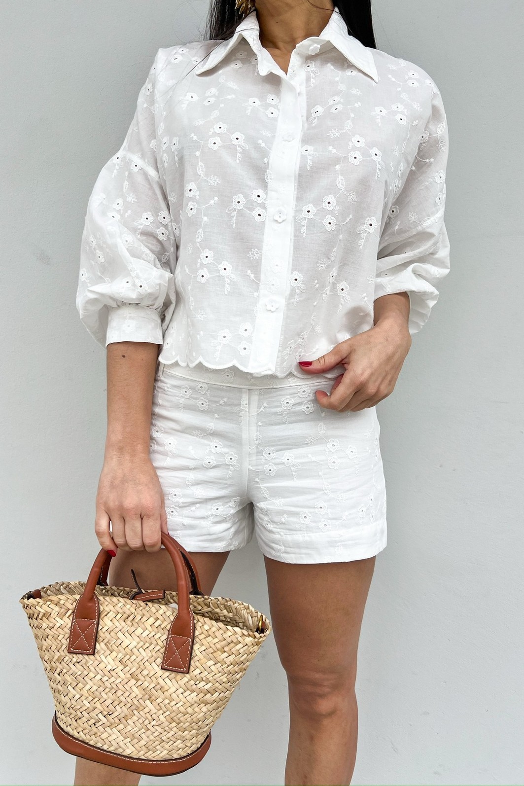 Shorts Laise Branco Morgana - MiniMoni Shorts Laise Branco Morgana - MiniMoni