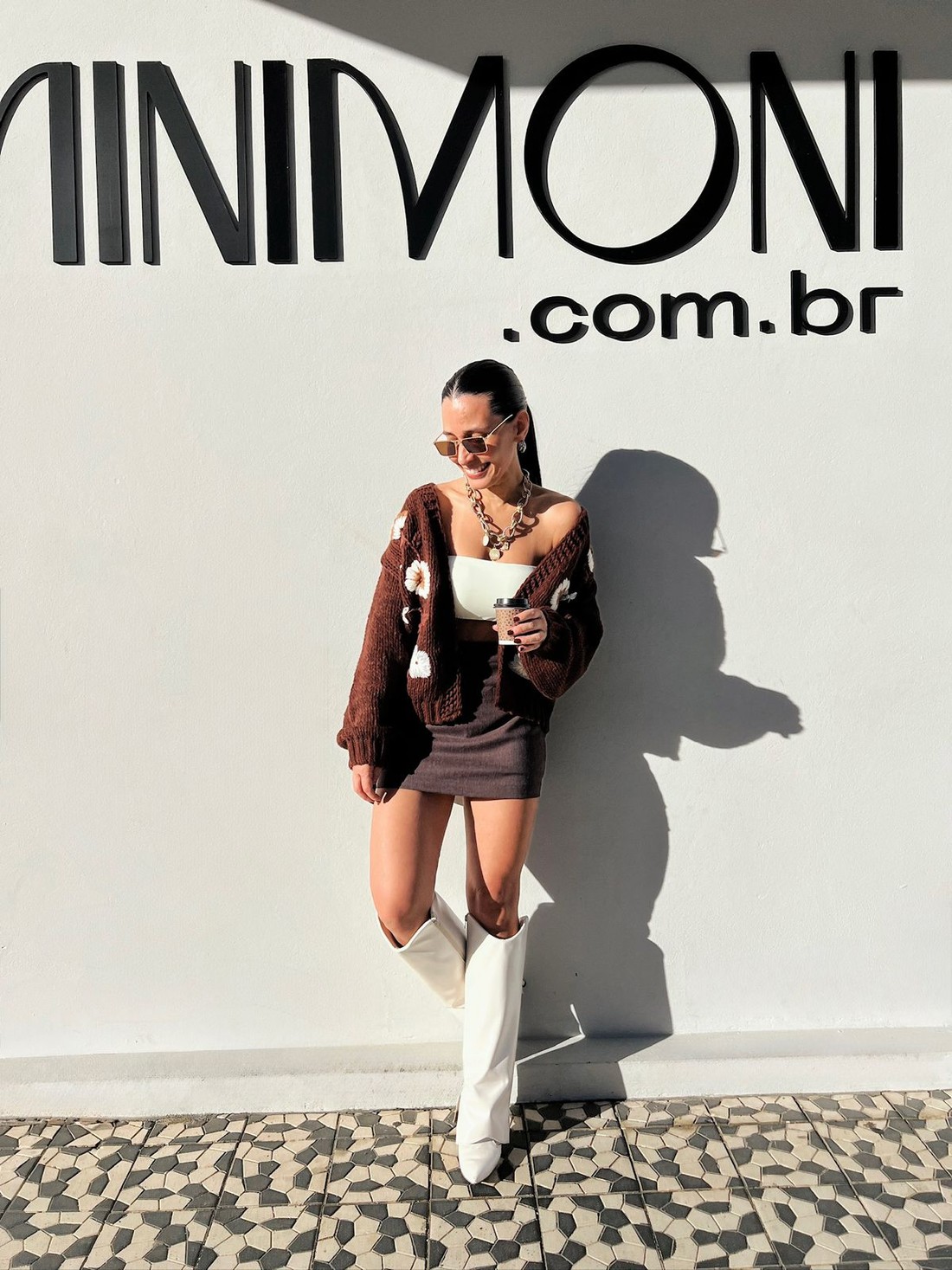 Cardigam  Cacau Floral Carlota - MiniMoni