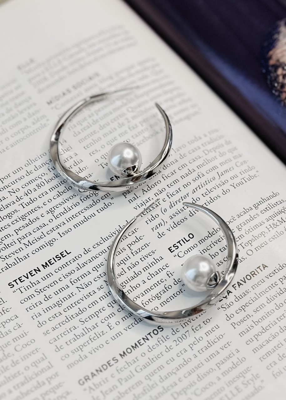 Brinco Argola Pérola - Mini Moni