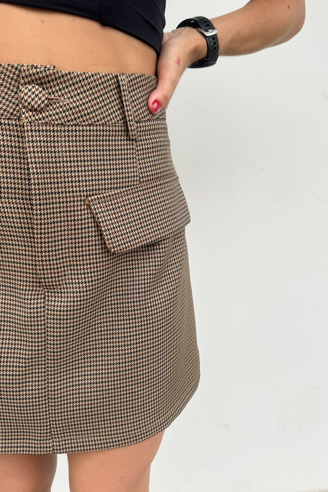 Shorts Saia de Alfaiataria Forrado Pandora Carvalho - Mini Moni