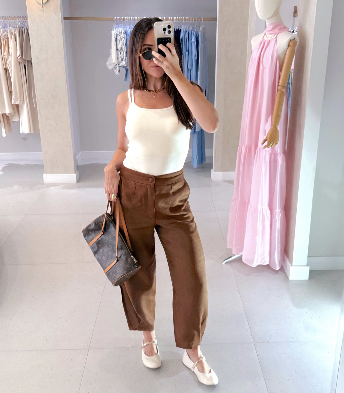 Calça de Linho Cacau Camille - MiniMoni Calça de Linho Cacau Camille - MiniMoni