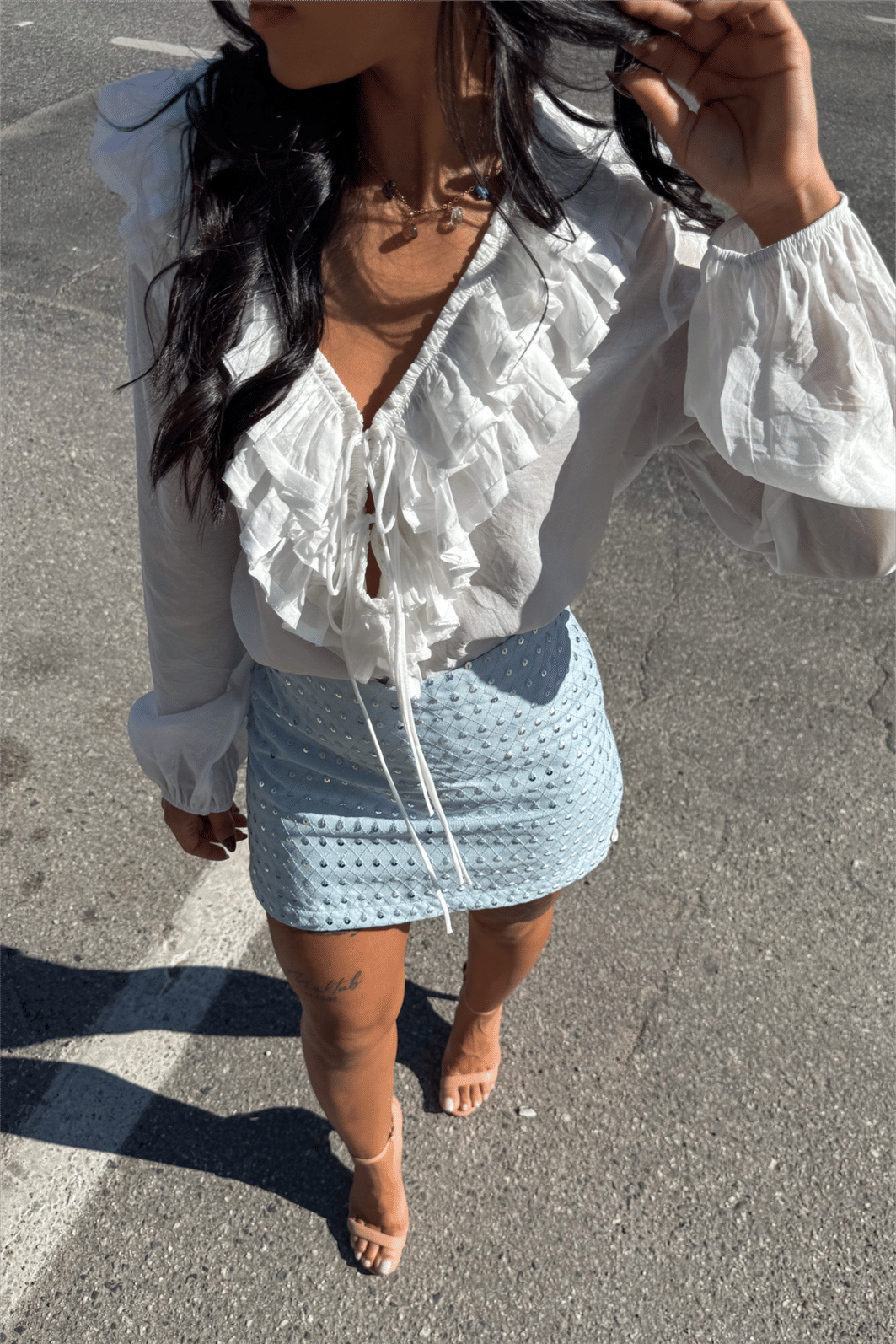 Shorts Saia Sabine Azul Céu - Mini Moni Shorts Saia Sabine Azul Céu - Mini Moni