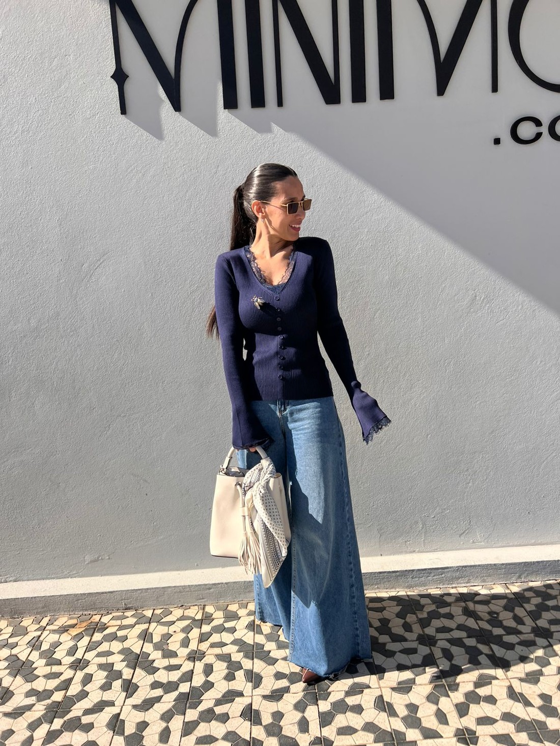 Blusa Azul Marinho   Lã Eleonora- MiniMoni