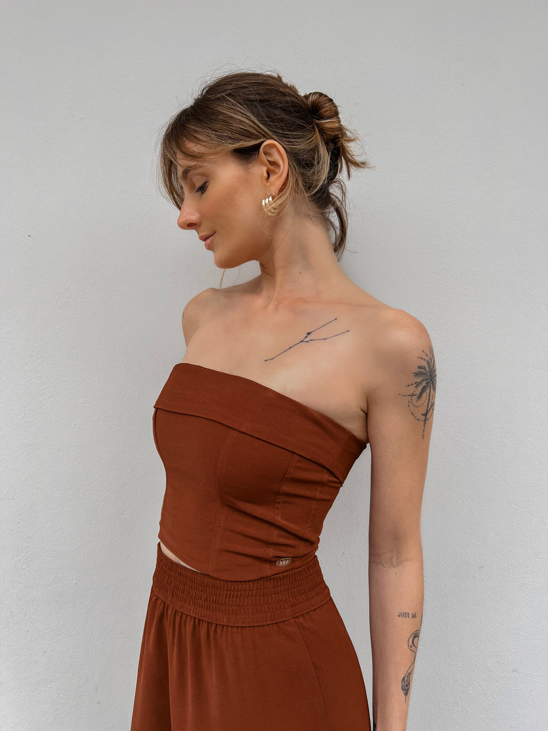 Top Corset Tomara Que Caia Carvalho Mel - Mini Moni