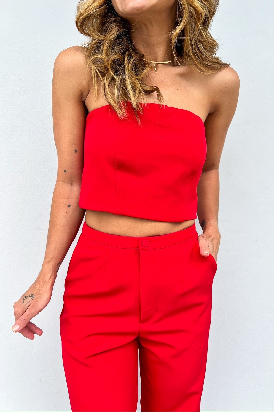 Top Cropped Vermelho Sienna - MiniMoni Top Cropped Vermelho Sienna - MiniMoni