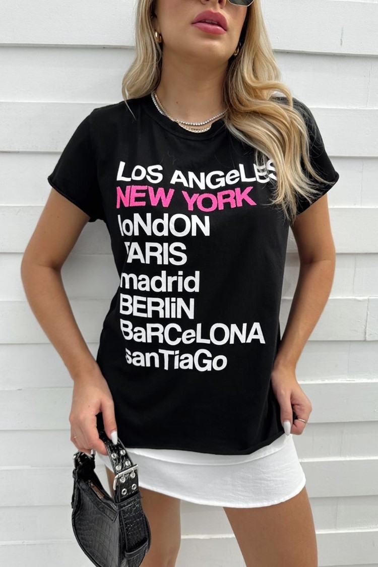 T-Shirt New York Preta T-Shirt New York Preta