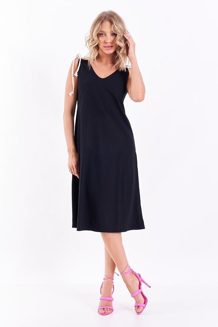 Vestido Alça Corda Preto Vestido Alça Corda Preto