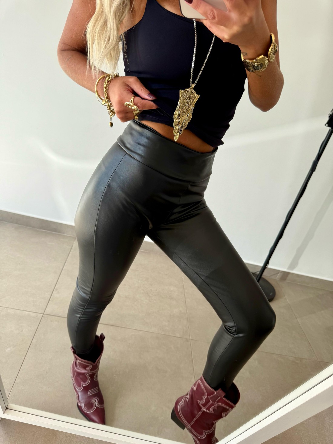 Legging CalÃ§a Tipo Couro Calca Legging Couro Feminina Couro