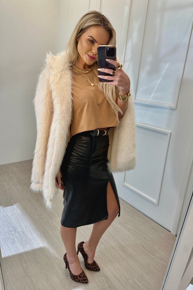 Saia Corino Drapeada Musa Preta