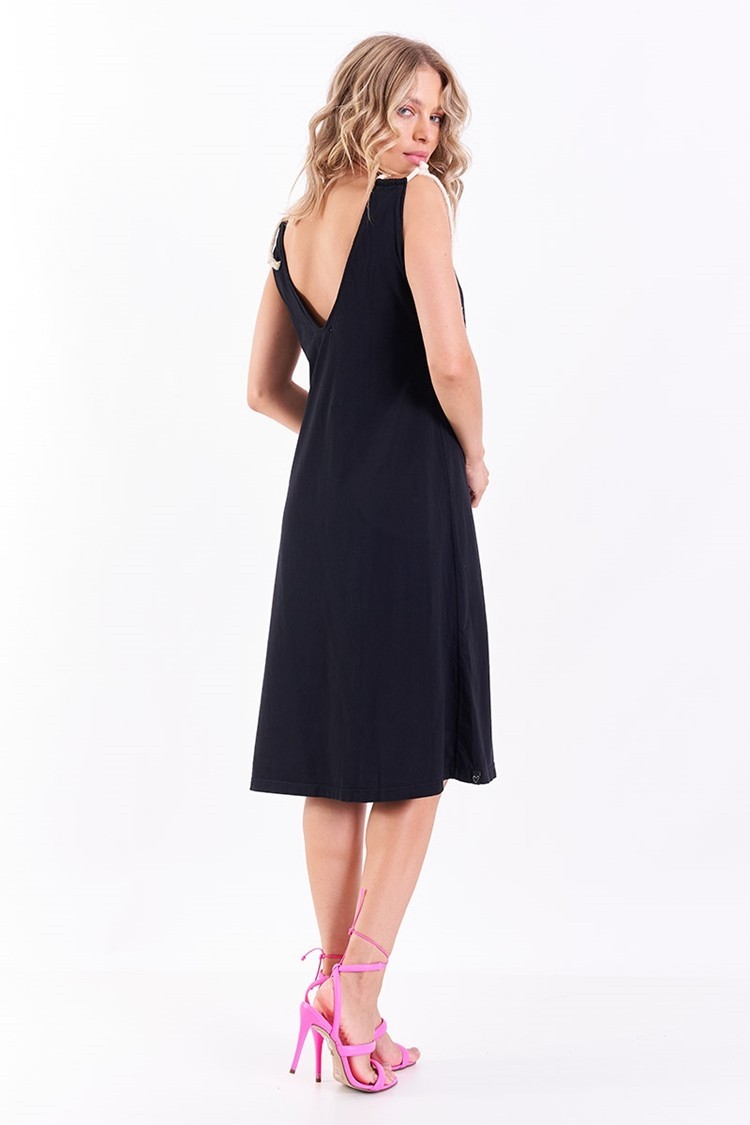 Vestido Alça Corda Preto Vestido Alça Corda Preto