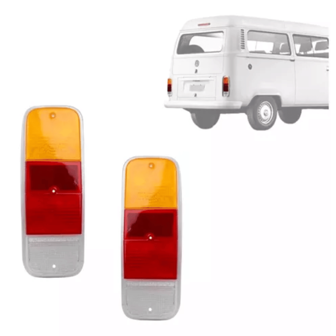 Par Lente Lanterna Traseira Kombi 1976 a 2014 Tricolor Par Lente Lanterna Traseira Kombi 1976 a 2014 Tricolor