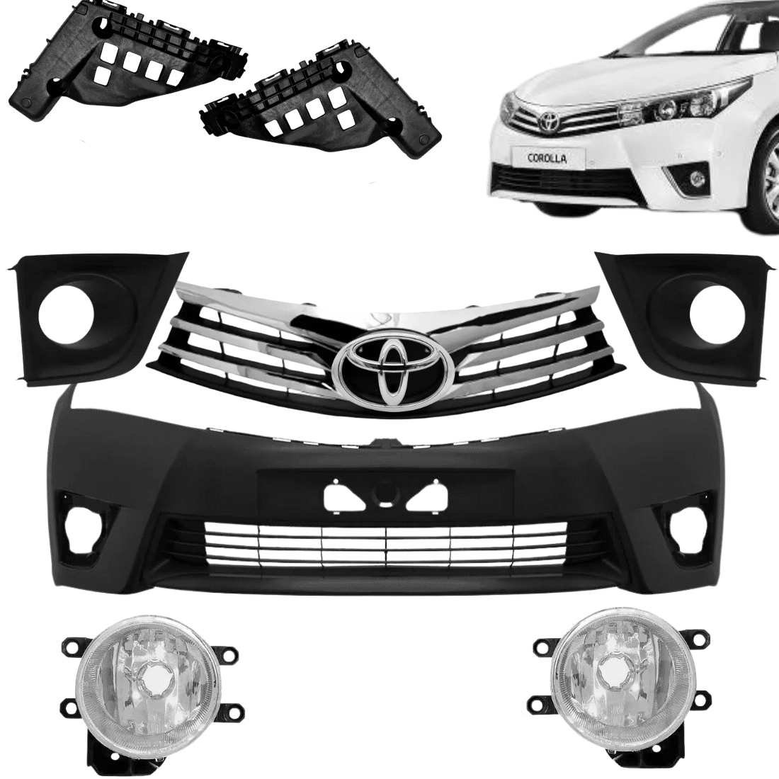 Kit Parachoque Dianteiro Completo Corolla 2014 2015 2016 2017 Kit Parachoque Dianteiro Completo Corolla 2014 2015 2016 2017