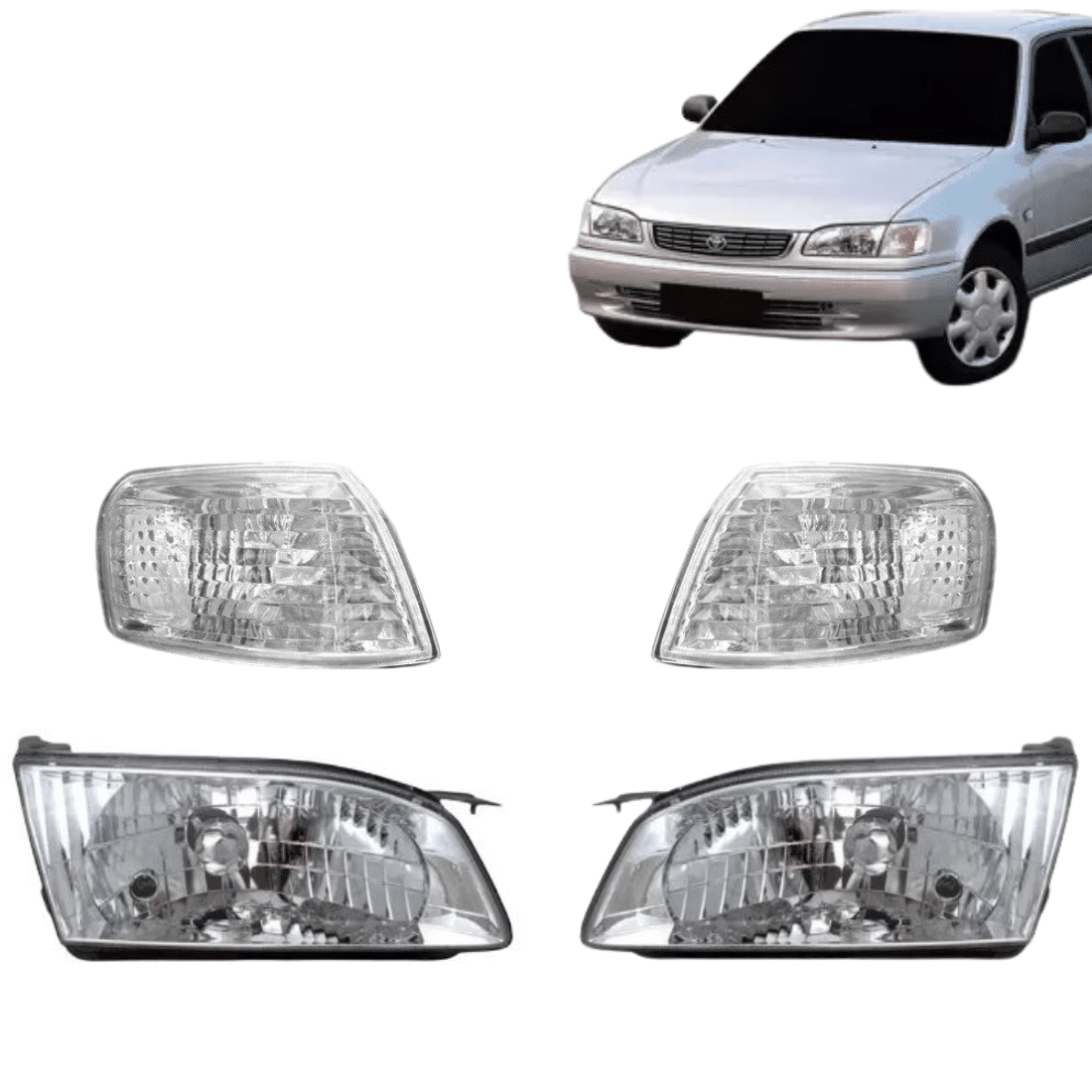 Kit Farol E Pisca Corolla 1998 1999 2000 2001 - DEPO Kit Farol E Pisca Corolla 1998 1999 2000 2001 - DEPO