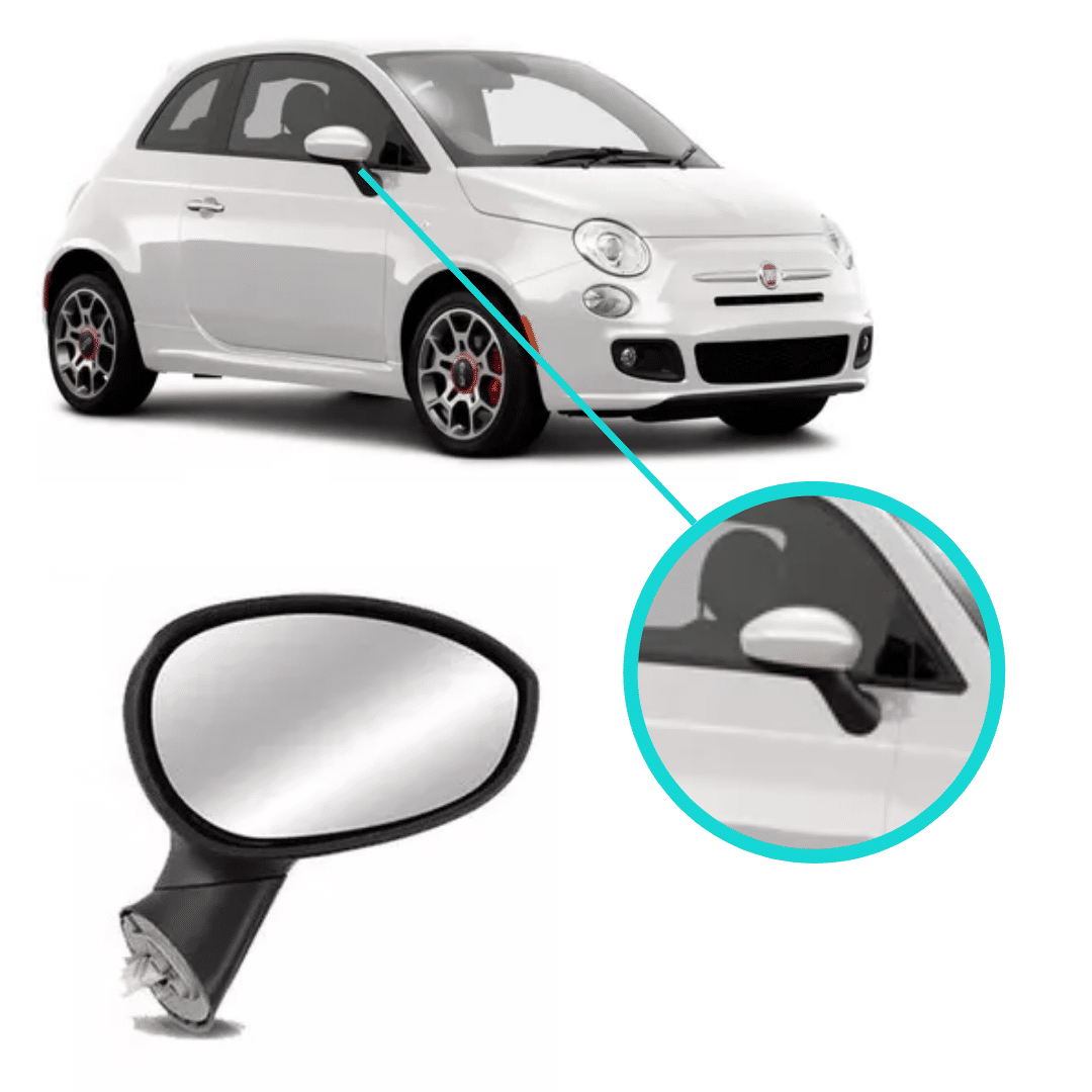 Retrovisor Direito Punto Linea Fiat 500 2007 2008 2009 2010 2011 2012 Eletrico