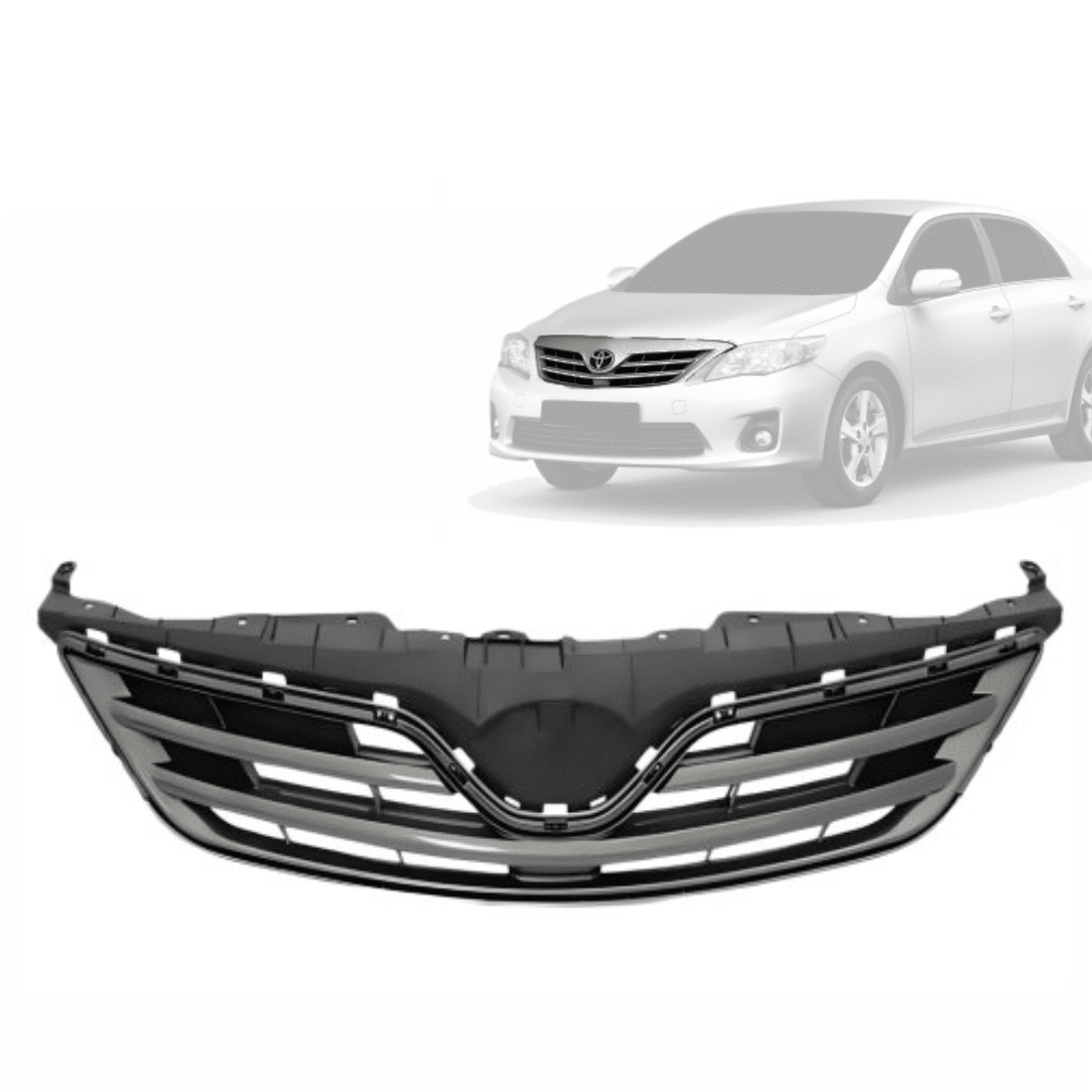 Grade Dianteira Corolla 2009 2010 2011 Superior Friso Cinza