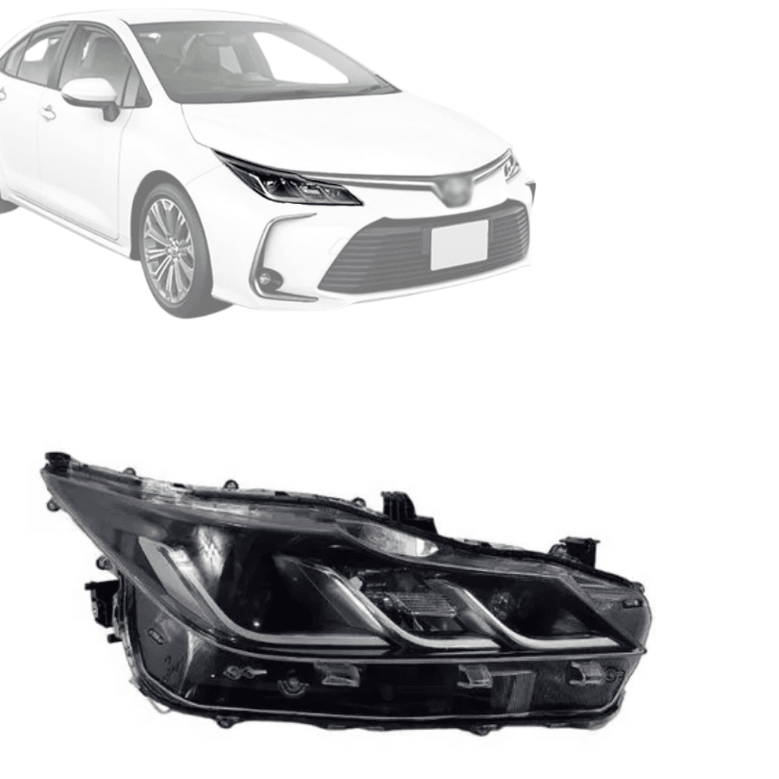 Farol Direito Corolla 2020 2021 2022 2023 C/ Led Farol Direito Corolla 2020 2021 2022 2023 C/ Led