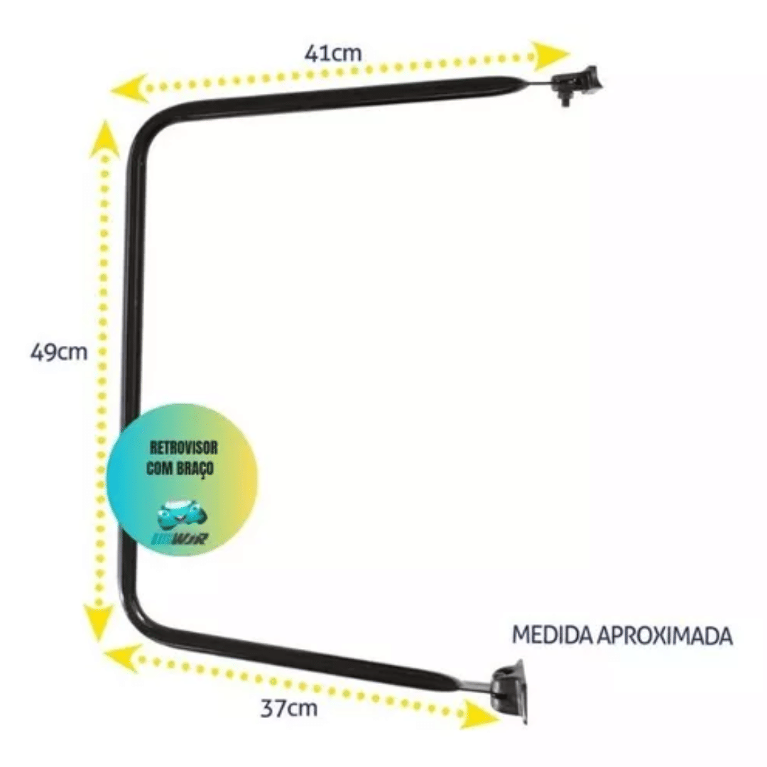 Retrovisor MB 1113 Bi Partido Direito + Braço Retrovisor MB 1113 Bi Partido Direito + Braço