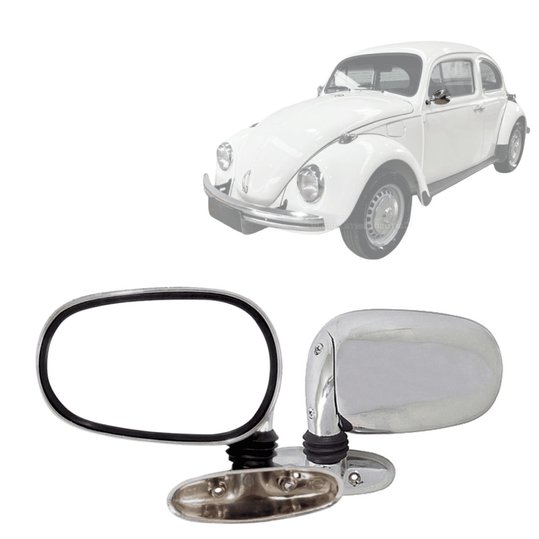 Par Retrovisor Fusca Brasilia Passat Cromado Par Retrovisor Fusca Brasilia Passat Cromado