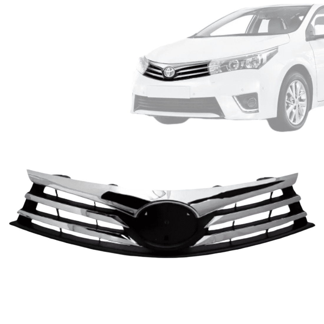 Grade Dianteira Corolla 2014 2015 2016 2017  Superior Cromada S/ Emblema Grade Dianteira Corolla 2014 2015 2016 2017  Superior Cromada S/ Emblema