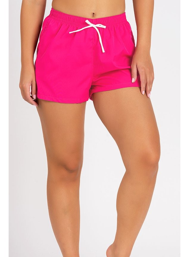 Short Praia Confort Feminino Liso Rosa Neon Short Praia Confort Feminino Liso Rosa Neon