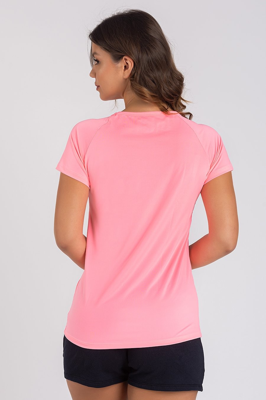 Camiseta Feminina UV Dry Manga Curta Raglan CORAL NEON Camiseta Feminina UV Dry Manga Curta Raglan CORAL NEON